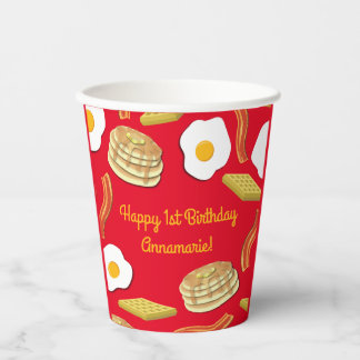 Breakfast Brunch Birthday Party Kids Cute Paper Cups