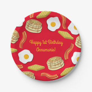 Breakfast Brunch Birthday Party Kids Cute Paper Plate