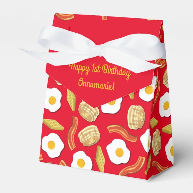 Breakfast Brunch Birthday Party Kids Favor Box (Front Side)