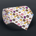 Breakfast Brunch Food Bagel Doughnut Toast Eggs Ba Tie<br><div class="desc">Print features an original marker illustration of colourful breakfast and brunch foods including toast with grape jam, coffee, doughnuts, pancakes, bacon, eggs, omelettes, muffins, bagels, and pink grapefruit. Ideal for your favourite foodie. Don't see what you're looking for? Need help with customization? Contact Rebecca to have something designed just for...</div>