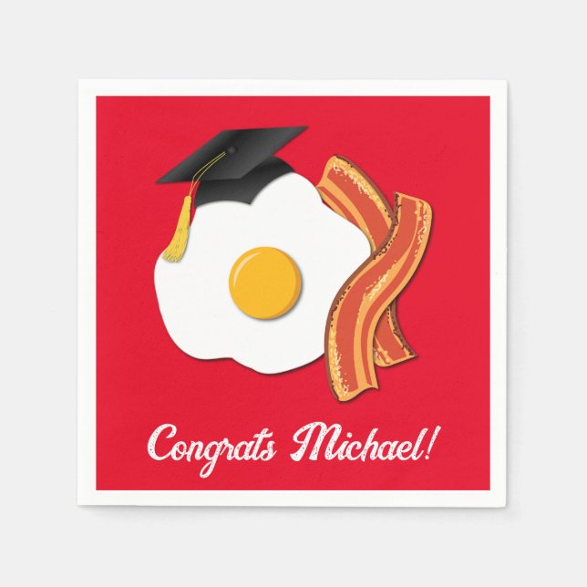 Breakfast Brunch Graduation Party Napkin (Front)