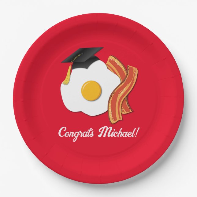 Breakfast Brunch Graduation Party Paper Plate (Front)