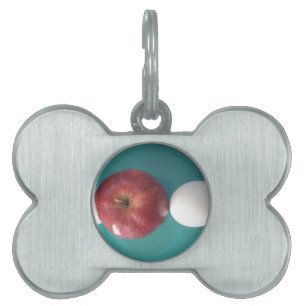 Breakfast Buddies: Two Eggs $an Apple Still Life Pet ID Tag