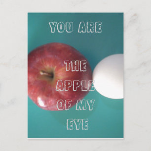 Breakfast Buddies: Two Eggs $an Apple Still Life Postcard
