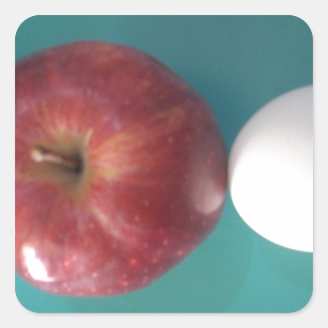 Breakfast Buddies: Two Eggs $an Apple Still Life Square Sticker (Front)