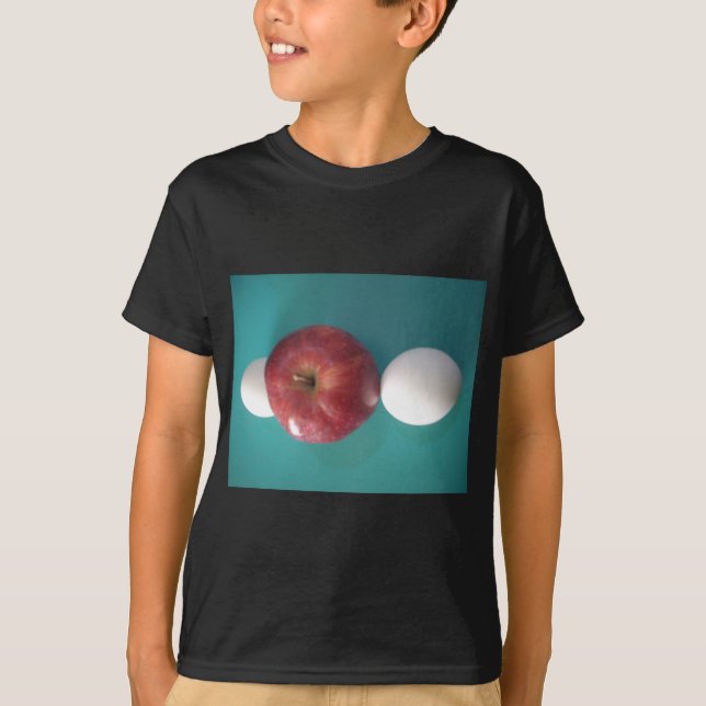 Breakfast Buddies: Two Eggs $an Apple Still Life T-Shirt (Front)