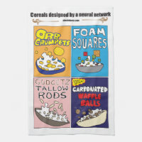 Breakfast cereals by AI Weirdness - Kitchen Towels