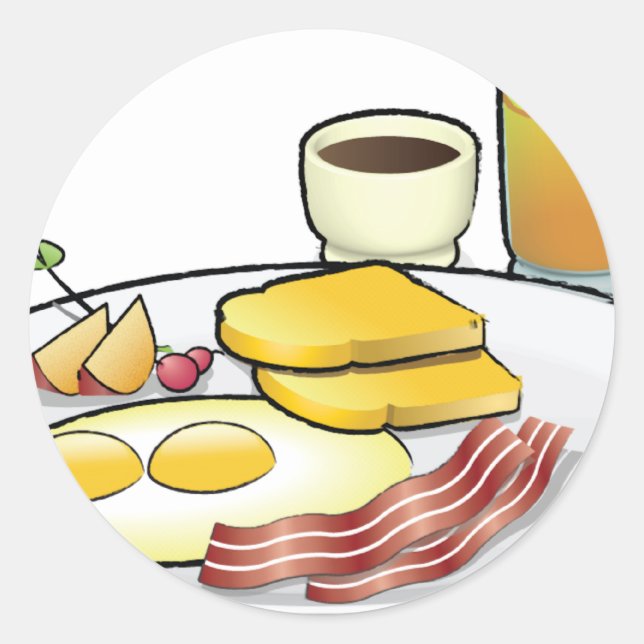Breakfast Classic Round Sticker (Front)