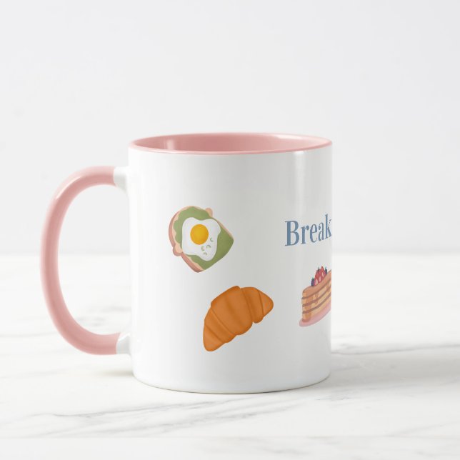 Breakfast Club Mug – Cute Kawaii Brunch Cup (Left)