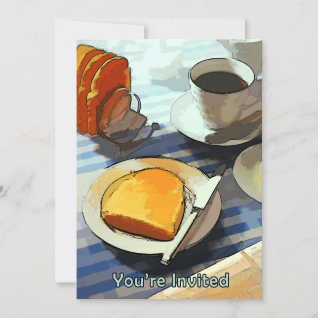 Breakfast Coffee & Toast Invitation (Front)