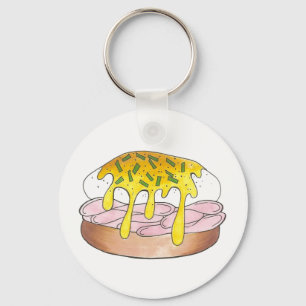 Breakfast Eggs Benedict Food Foodie Cook Chef Keychain