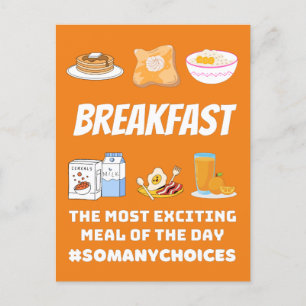 Breakfast exciting  postcard