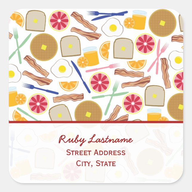 Breakfast Foods Address Sticker (Front)