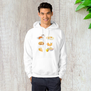 Breakfast Foods Coffee, Croissant, Eggs, Bagels  Hoodie