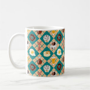 Breakfast Foods Waffle Diamond Plaid Coffee Mug