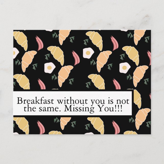 Breakfast Ham and Cilantro Eggs on a Croissant Postcard (Front)