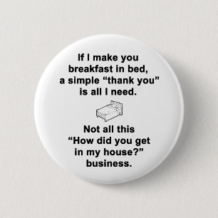 Breakfast in Bed 2 Inch Round Button