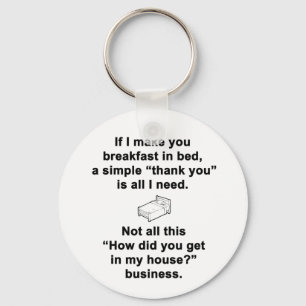 Breakfast in Bed Keychain