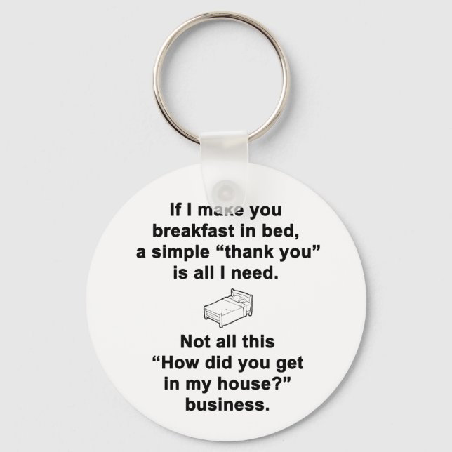 Breakfast in Bed Keychain (Front)