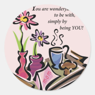 Breakfast in Bed Mom Classic Round Sticker