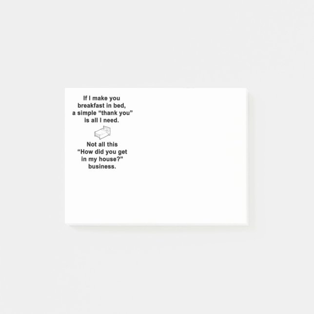 Breakfast in Bed Post-it Notes (Front)