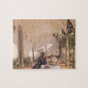 Breakfast in Loggia by Sargent, Vintage Victorian Jigsaw Puzzle