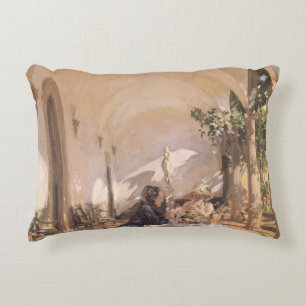 Breakfast in the Loggia by John Singer Sargent Accent Pillow