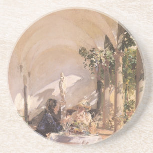 Breakfast in the Loggia by John Singer Sargent Coaster