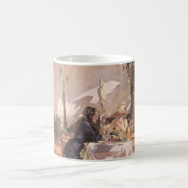Breakfast in the Loggia by John Singer Sargent Coffee Mug (Center)