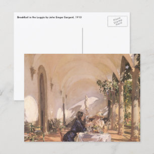 Breakfast in the Loggia by John Singer Sargent Postcard