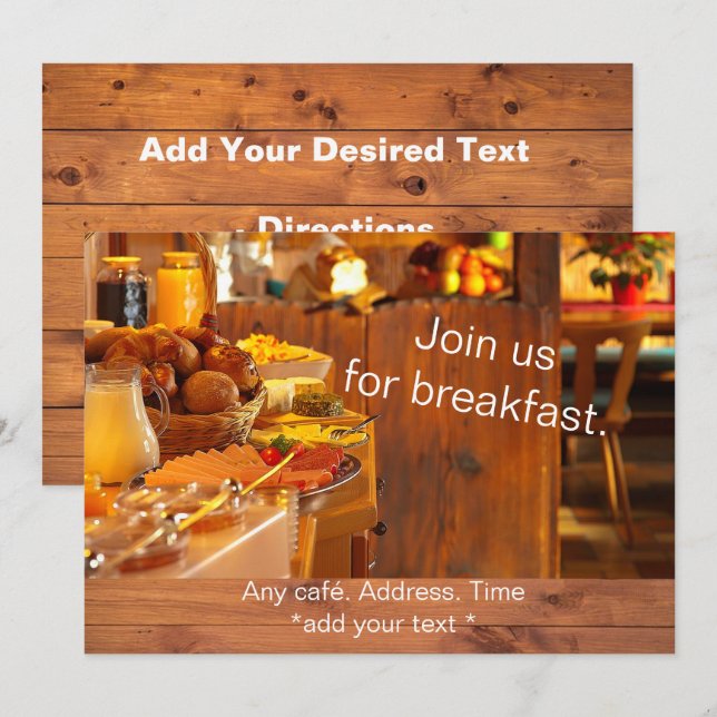 Breakfast Invitation Cards (Front/Back)