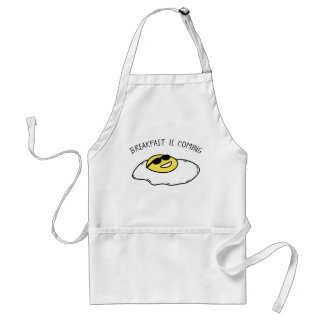 "BREAKFAST IS COMING" Cute Sunny Side Up Egg Standard Apron