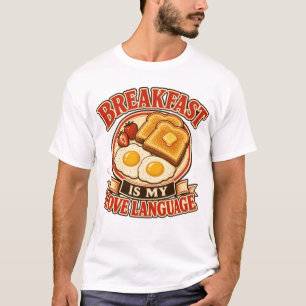 Breakfast Is My Love Language Retro Food Illustrat T-Shirt