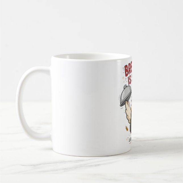 Breakfast Is Served Funny Chicken Mug (Left)