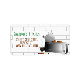 Breakfast Kitchen Pattern Label