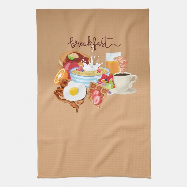 Breakfast  kitchen towel (Vertical)