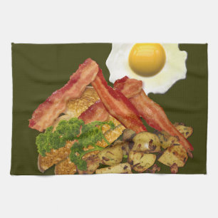 Breakfast Landscape Bacon Eggs Kitchen Towel