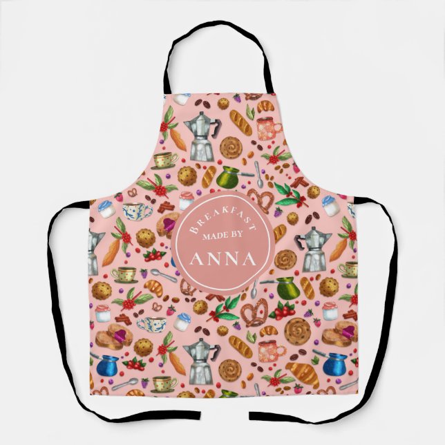 Breakfast Made by [Name] – Custom Kitchen Design Apron (Front)
