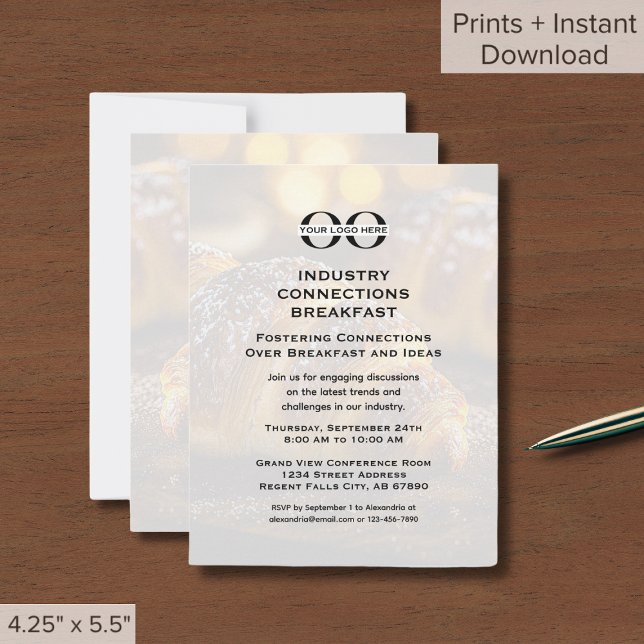 Breakfast Meeting Custom Logo Background Image Invitation (Creator Uploaded)