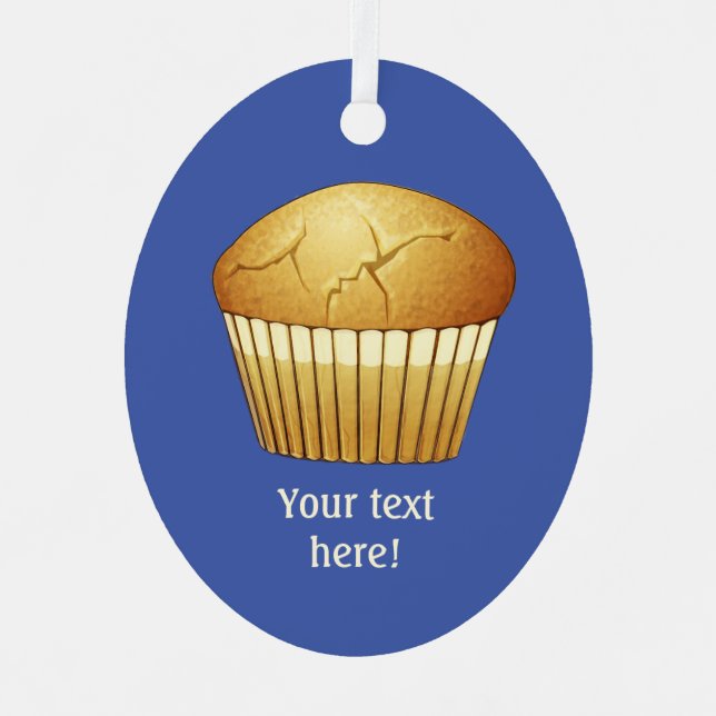 Breakfast Muffin in Case - Food Graphic - own text Metal Ornament (Front)