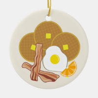 Breakfast Ornament- Waffles, Bacon and Egg