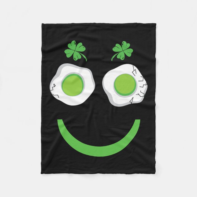 Breakfast Patricks Day Funny Eggs Smile Green 2  Fleece Blanket (Front)