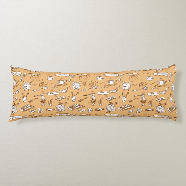 Breakfast Pattern 2 Body Pillow (Front)
