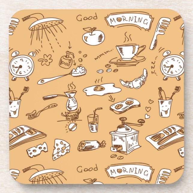 Breakfast Pattern 2 Coaster (Front)