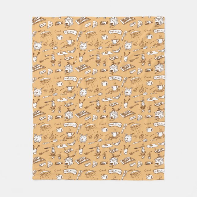 Breakfast Pattern 2 Fleece Blanket (Front)