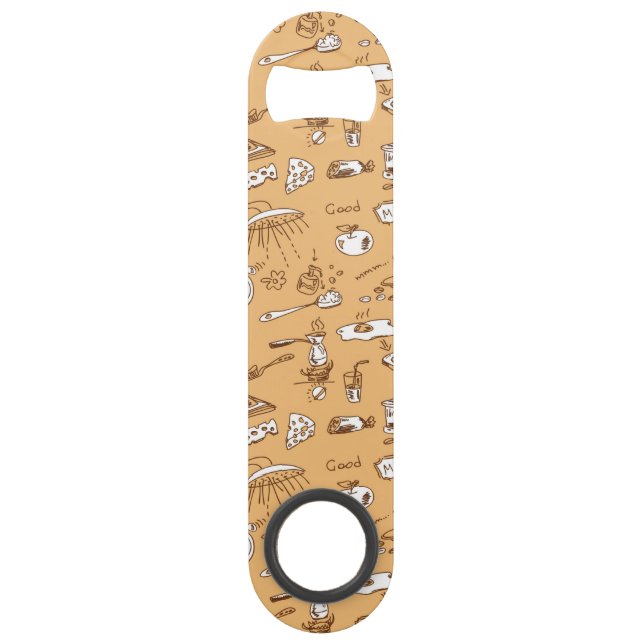 Breakfast Pattern 2 Speed Bottle Opener (Front)