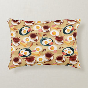 Breakfast Pattern 3 Decorative Pillow