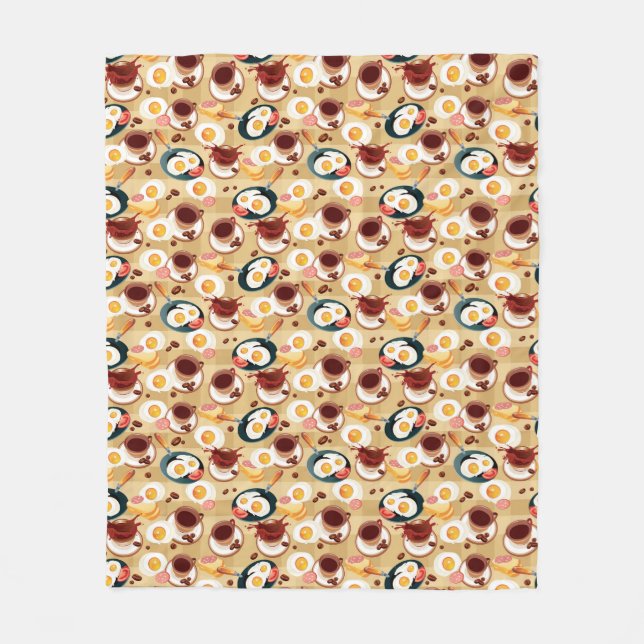 Breakfast Pattern 3 Fleece Blanket (Front)
