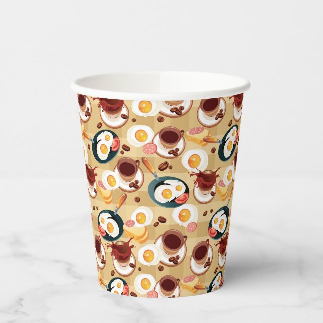 Breakfast Pattern 3 Paper Cups (Left)