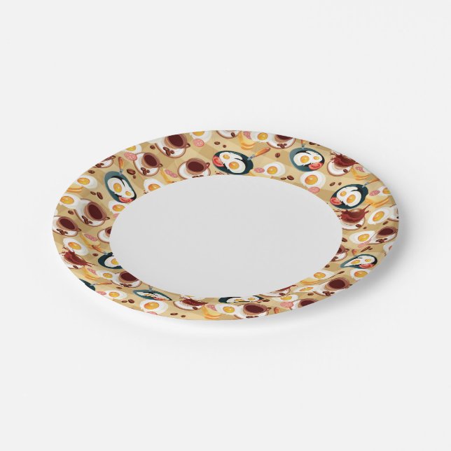 Breakfast Pattern 3 Paper Plate (Angled)